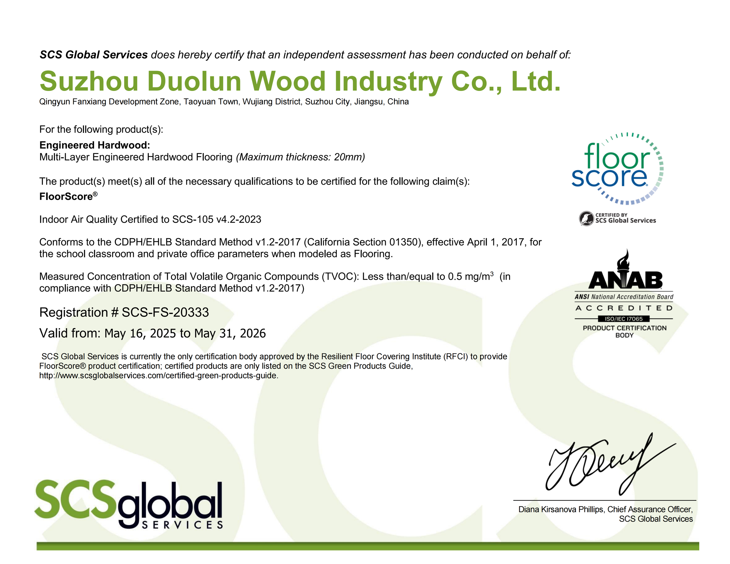 floorscore certification
